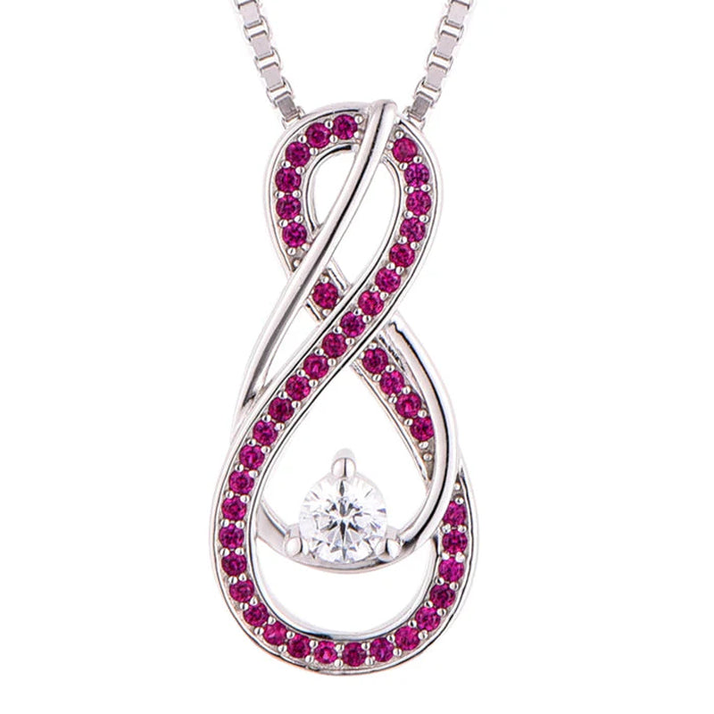 Ruby Red Infinity Birthstone Necklace - July Gemstone