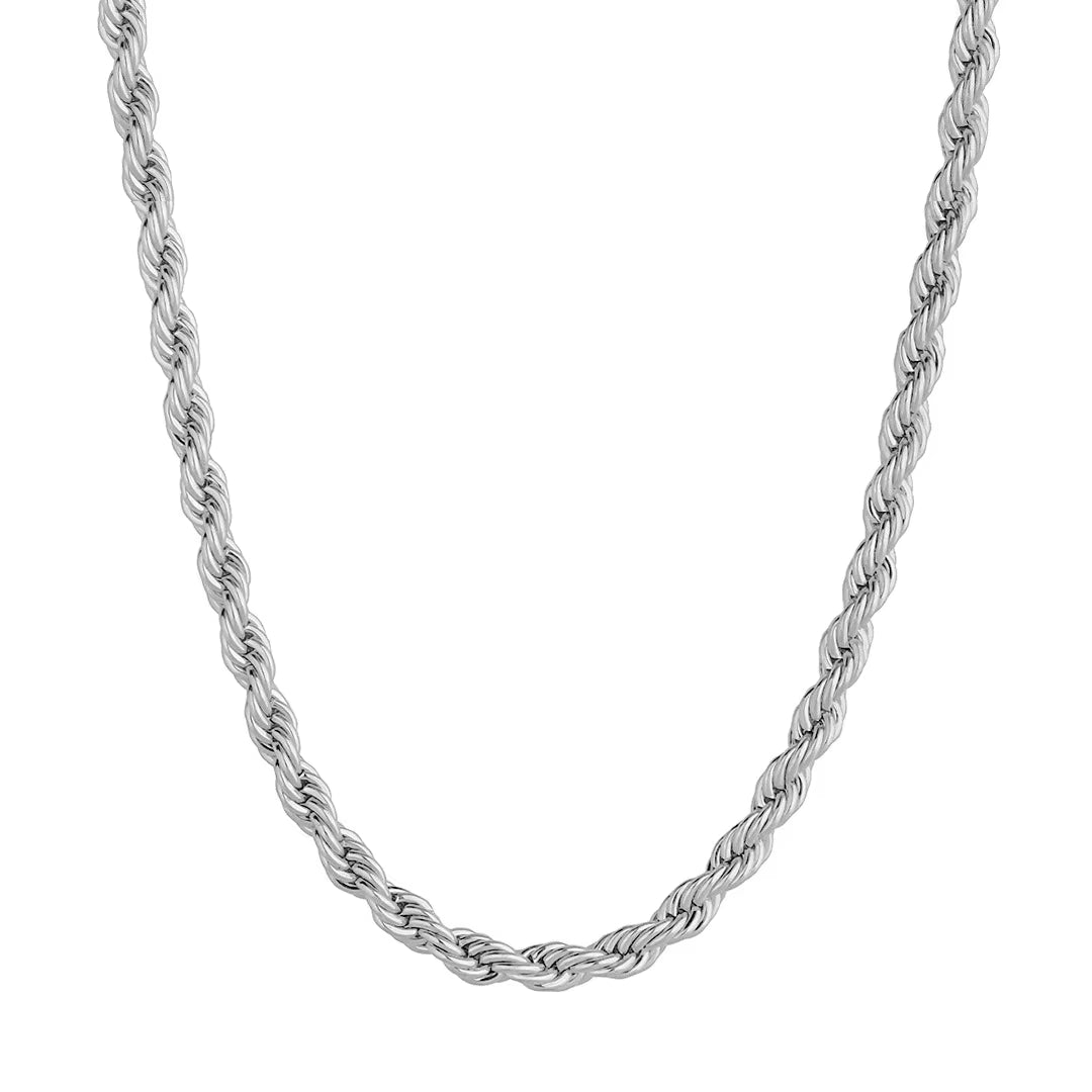 5Mm Stainless Steel Gothic Metal Twisted Rope Chain Necklaces Simple Men'S and Women'S Necklaces Jewelry Wholesale
