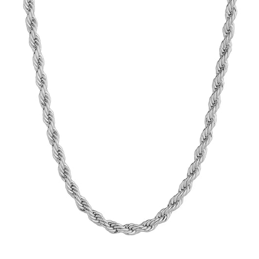 5Mm Stainless Steel Gothic Metal Twisted Rope Chain Necklaces Simple Men'S and Women'S Necklaces Jewelry Wholesale