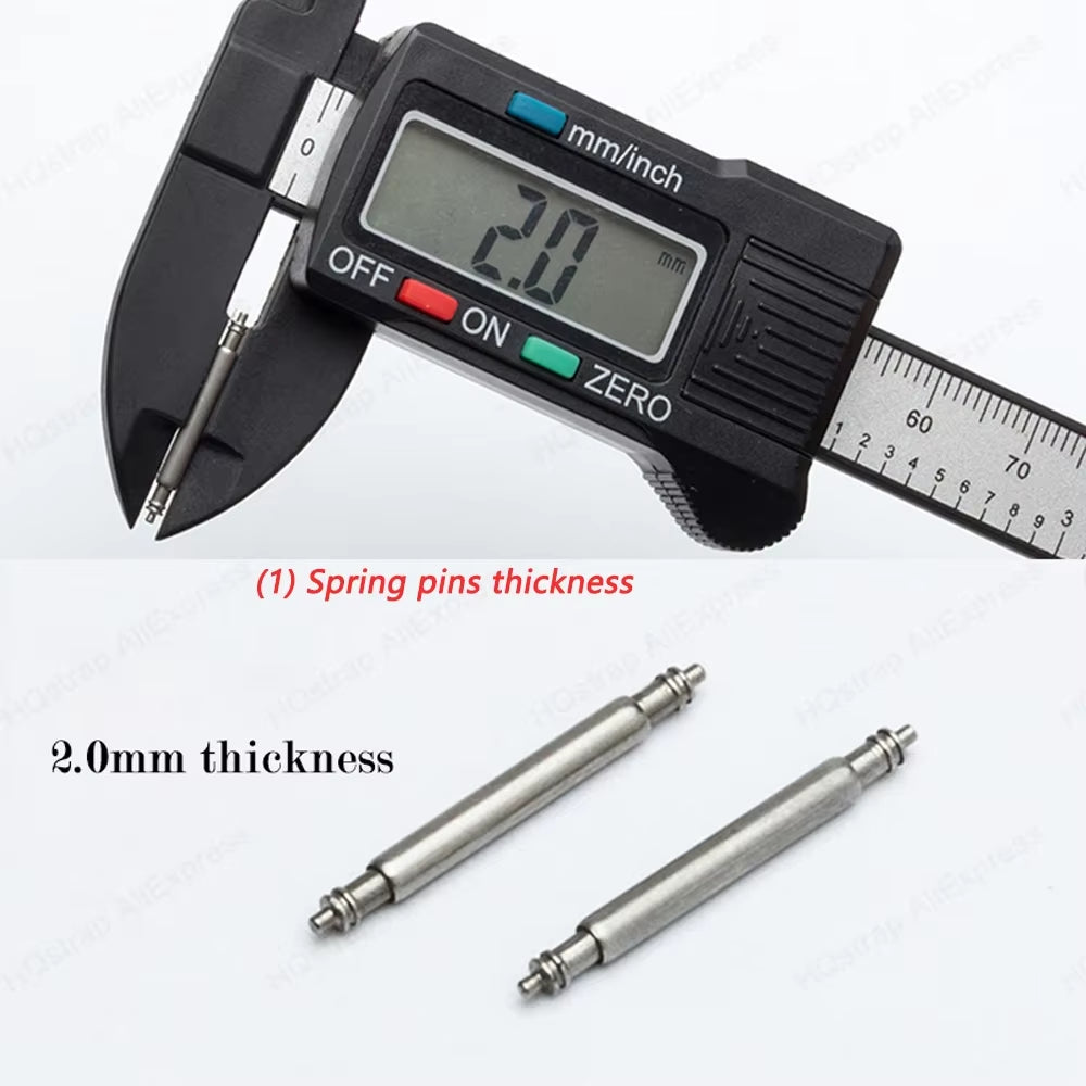 20Pcs Watch Band Spring Pins 22Mm 20Mm 18Mm 16Mm 19Mm 24Mm 26Mm Metal Spring Bars Strap Link Pins Repair Tool 1.5Mm 1.8Mm 2.0Mm