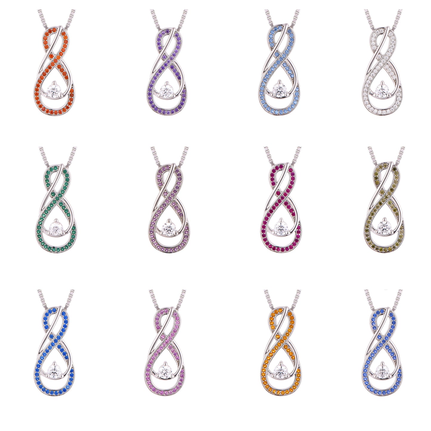 Ruby Red Infinity Birthstone Necklace - July Gemstone