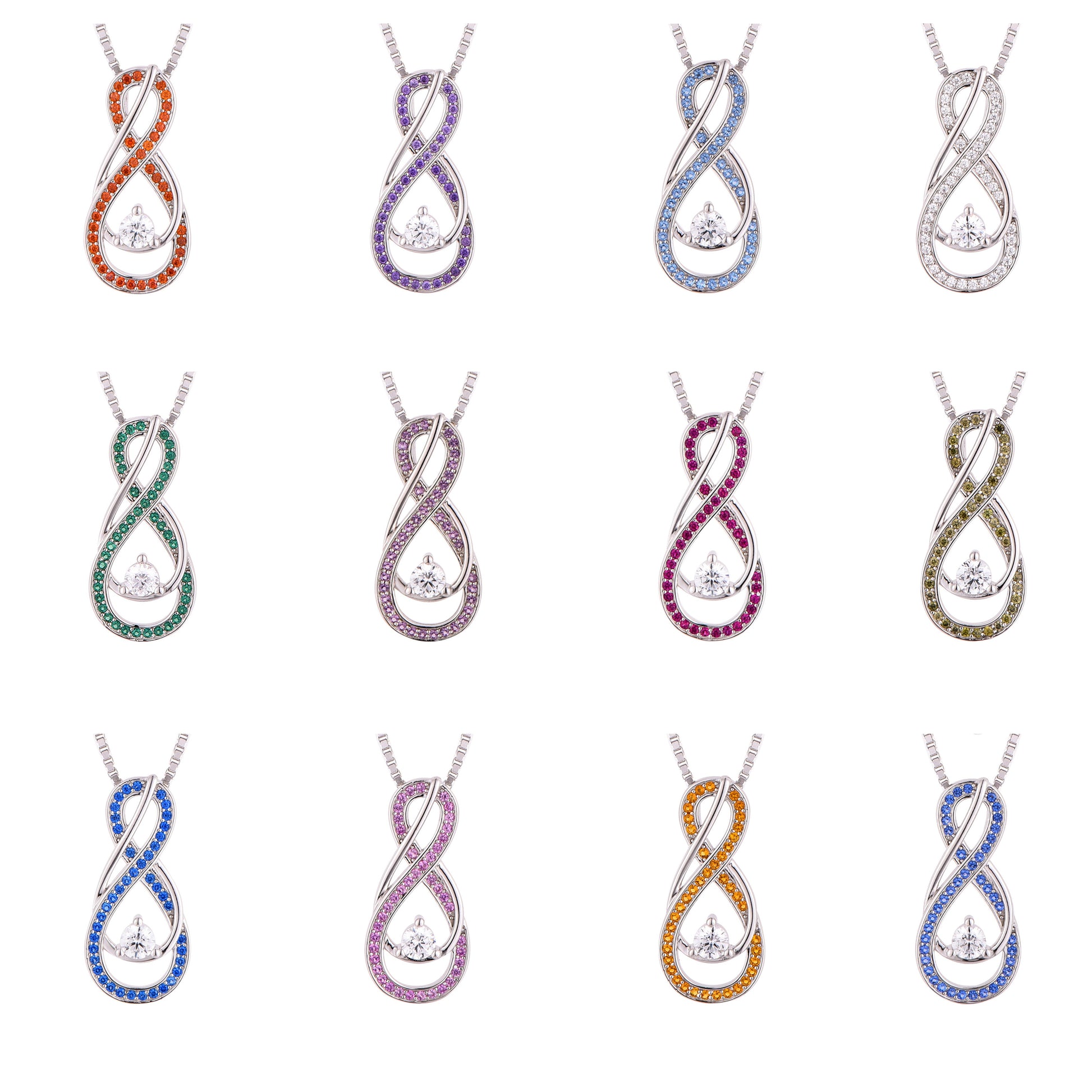 Ruby Red Infinity Birthstone Necklace - July Gemstone